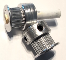 Toothed GT2 pulleys for belt drive