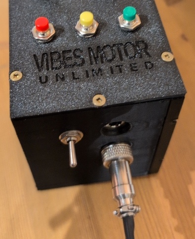 Finished 3D printed VMU control box with professional cable connector